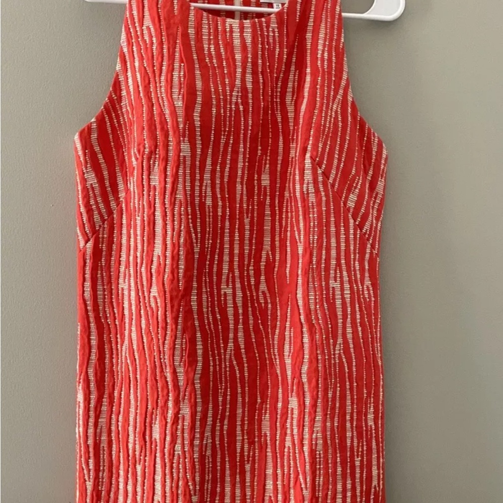 NWT Milly Zebra Jacquard Sleeveless Mini Dress Persimmon Size 10 Shift Dress